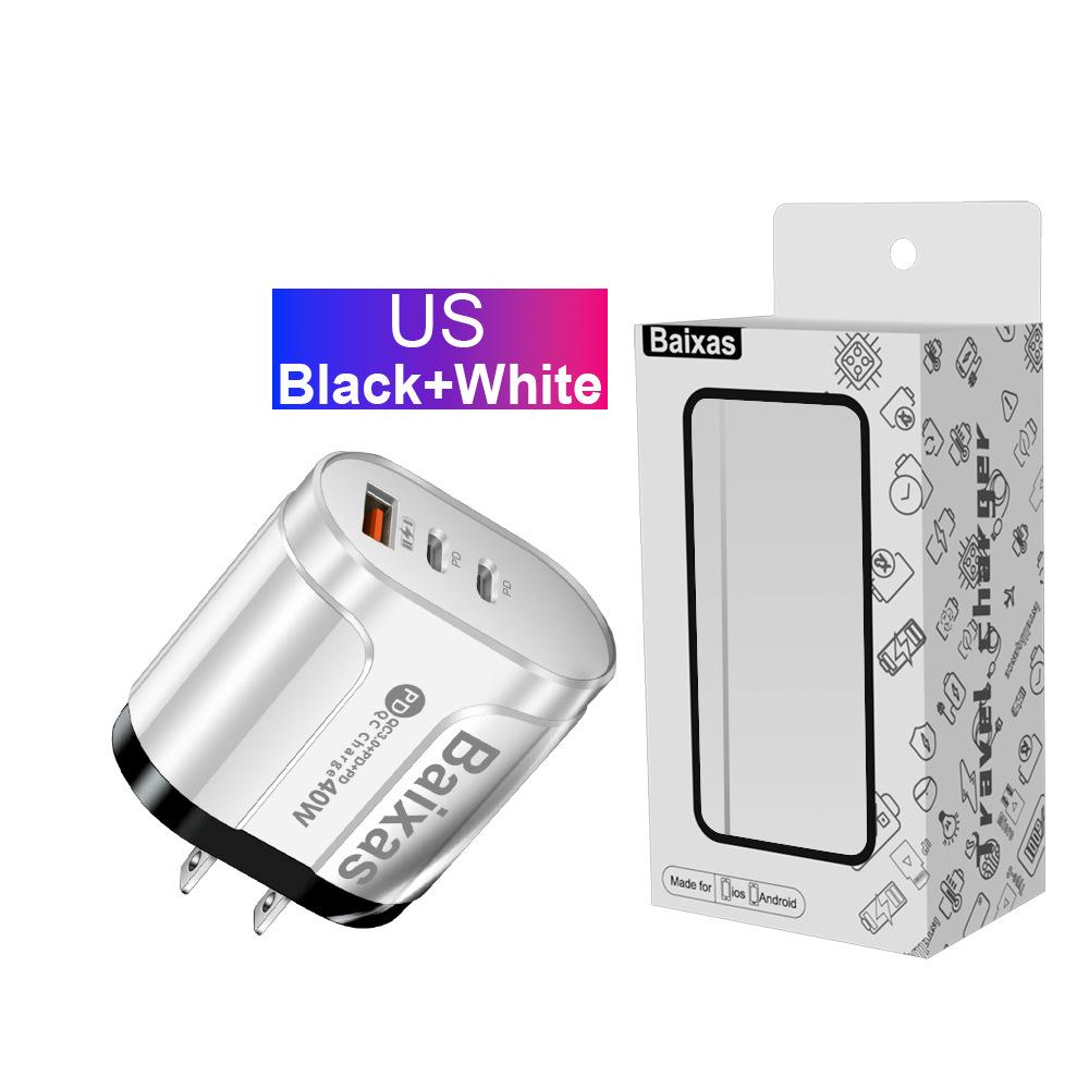 Universal Charger with US, EU, UK, AU Compatibility - Original Power Adapter with 1 USB-A and 2 USB-C Ports.