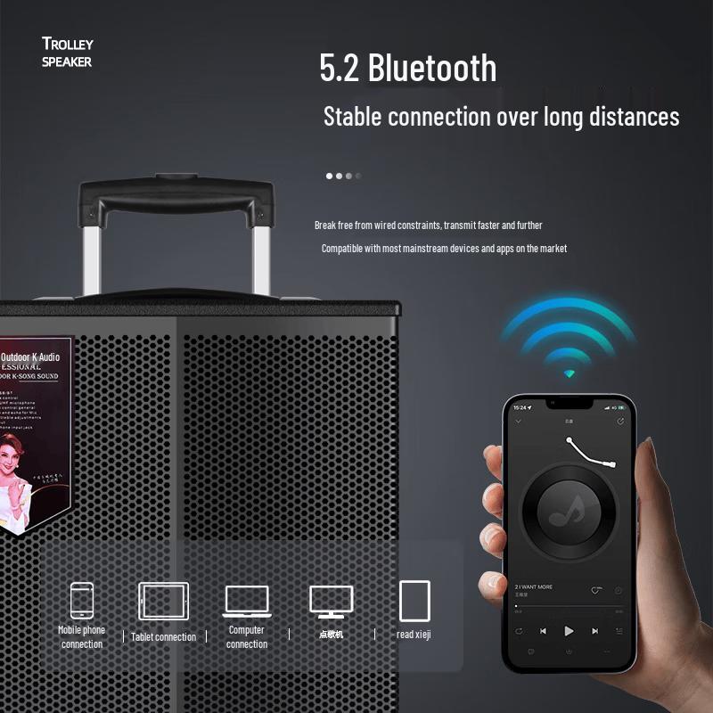 MALONE K-415 Portable Bluetooth Trolley Speaker (CN version)