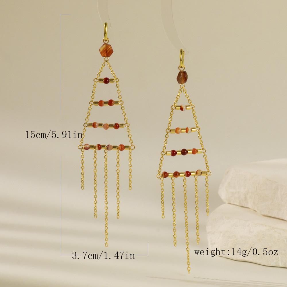 Triangle Fashionable Gold Crystal Earrings For Women Elegant Street Style
