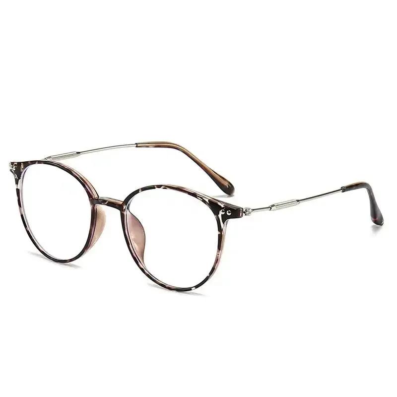 Round Anti Blue Light Reading Glasses Presbyopic Eyeglasses with Degree +1 0 To +4 0 for Computer Use