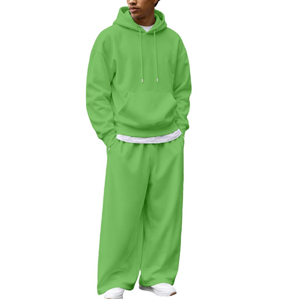 Ensemble sweat à capuche zippé et pantalon de jogging d'hiver pour homme - Tenue décontractée par temps froid