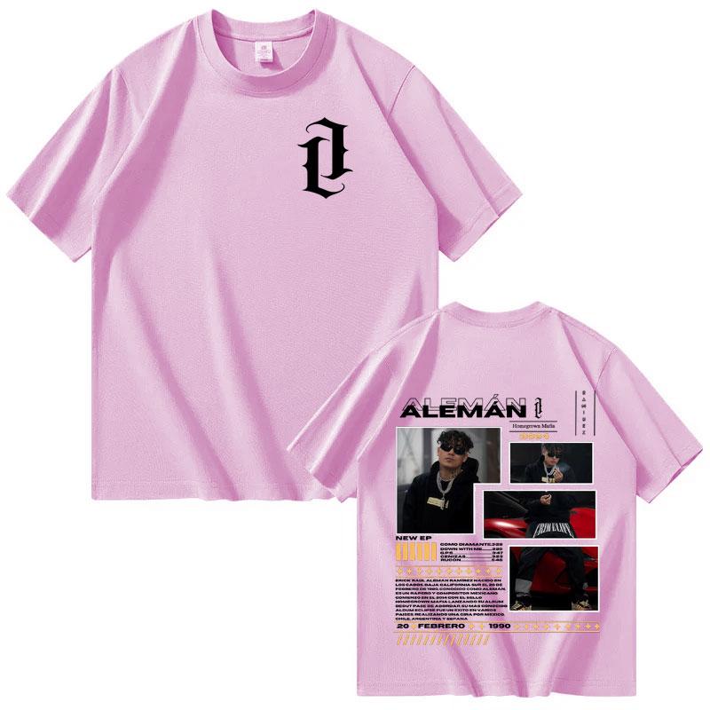 Rapper ALEMAN Tour 2025 Graphic Crewneck T Shirts Mens Womens Oversized 90s Fashion Pop Music T Shirt Casual Tshirts Streetwear