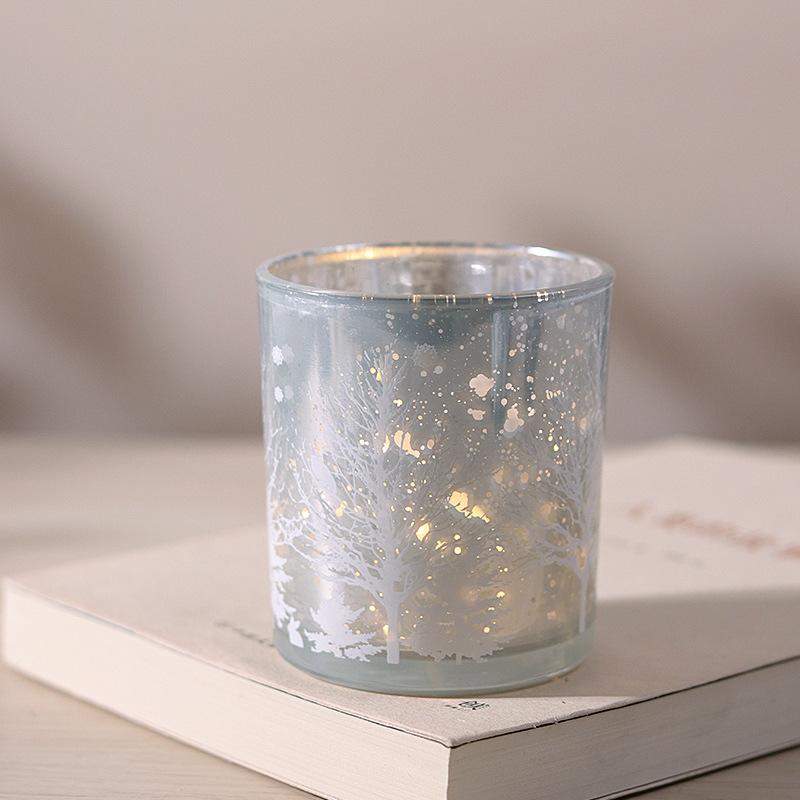Glass Jars Candle Holders Round Cylinder Ceramic Candle Lantern Holder for Table Decoration
