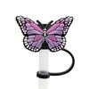 9Pcs 8mm Butterflies Straw Cover Food Grade Silicone Reusable Dust-proof Universal Glass Straw Tip Plug Topper
