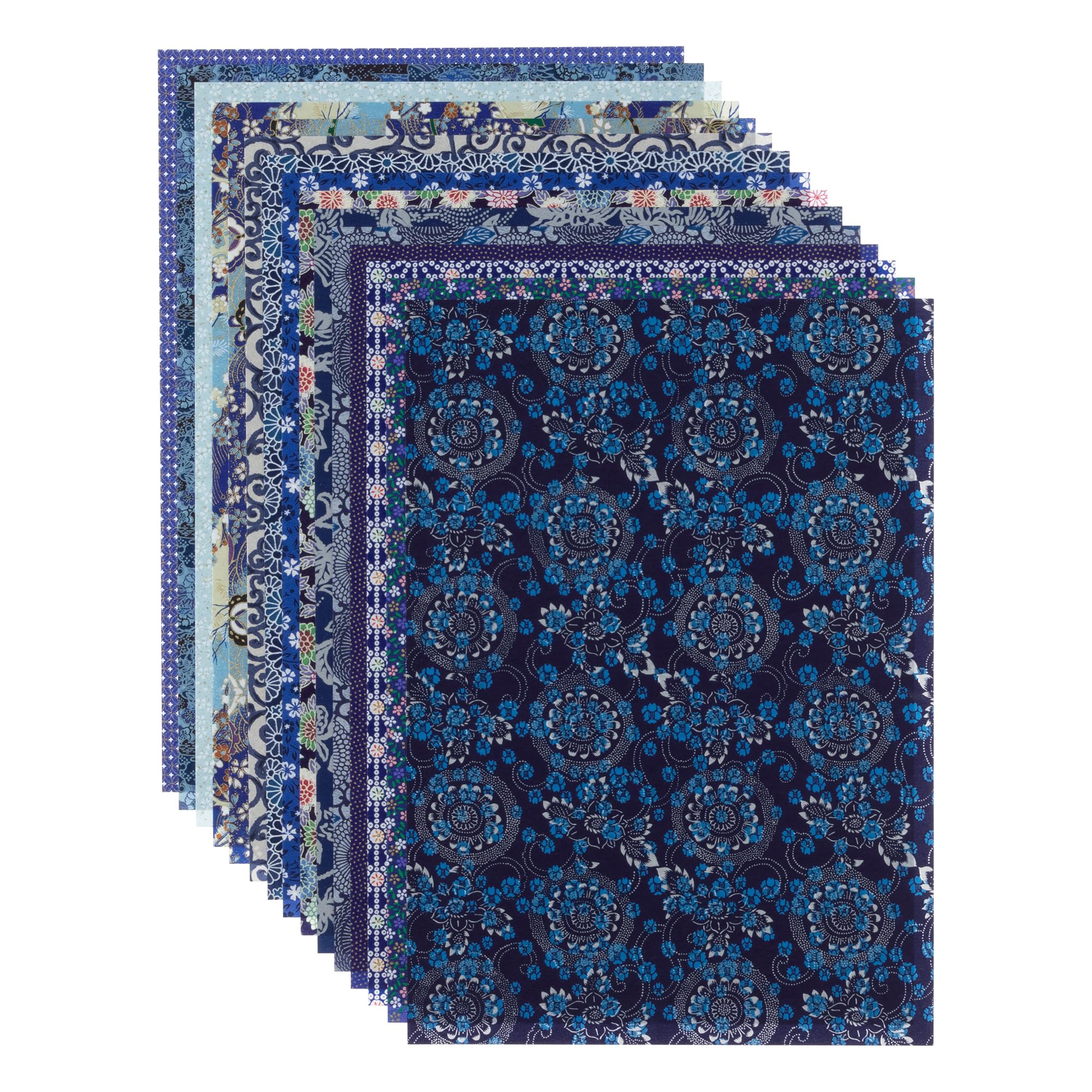 

Washi Kawasumi Chiyogami Yuzen Washi B4 Size 15 Sheets Blue Color Patterns/15 синій