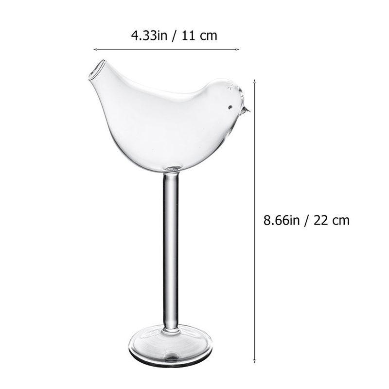 1Pcs Creative Bird Design Stemmed Cocktail Goblet Thick Transparent Glass Wine Goblet for Holiday Party Wedding Dessert