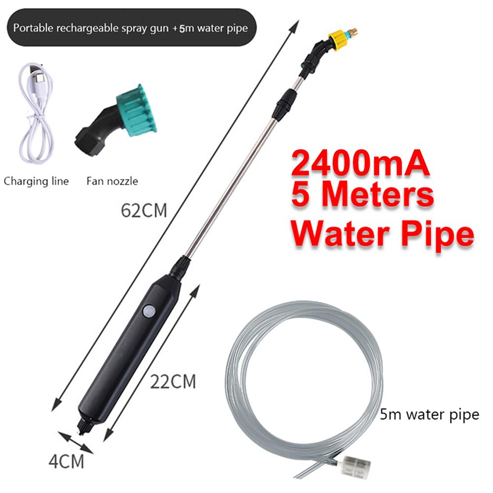 Garden Sprayer USB Rechargeable Plant Sprayer With 3/5/8M Hose Portable Lawn Watering Tools With Handle Automobile Sprayer