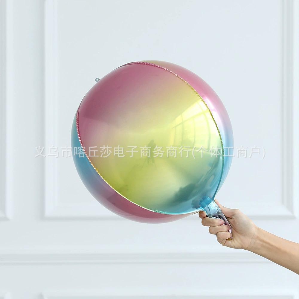 4D Aluminum Film Balloon 18-Inch Three-Dimensional Round Floating Sky Wedding Outdoor Photo Wedding Birthday Party Decoration Balloon