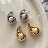 Real Gold Electroplated Water Drop Earrings Niche Design High-end Light Luxury Fashionable High-texture Sterling Silver Ear Jewelry