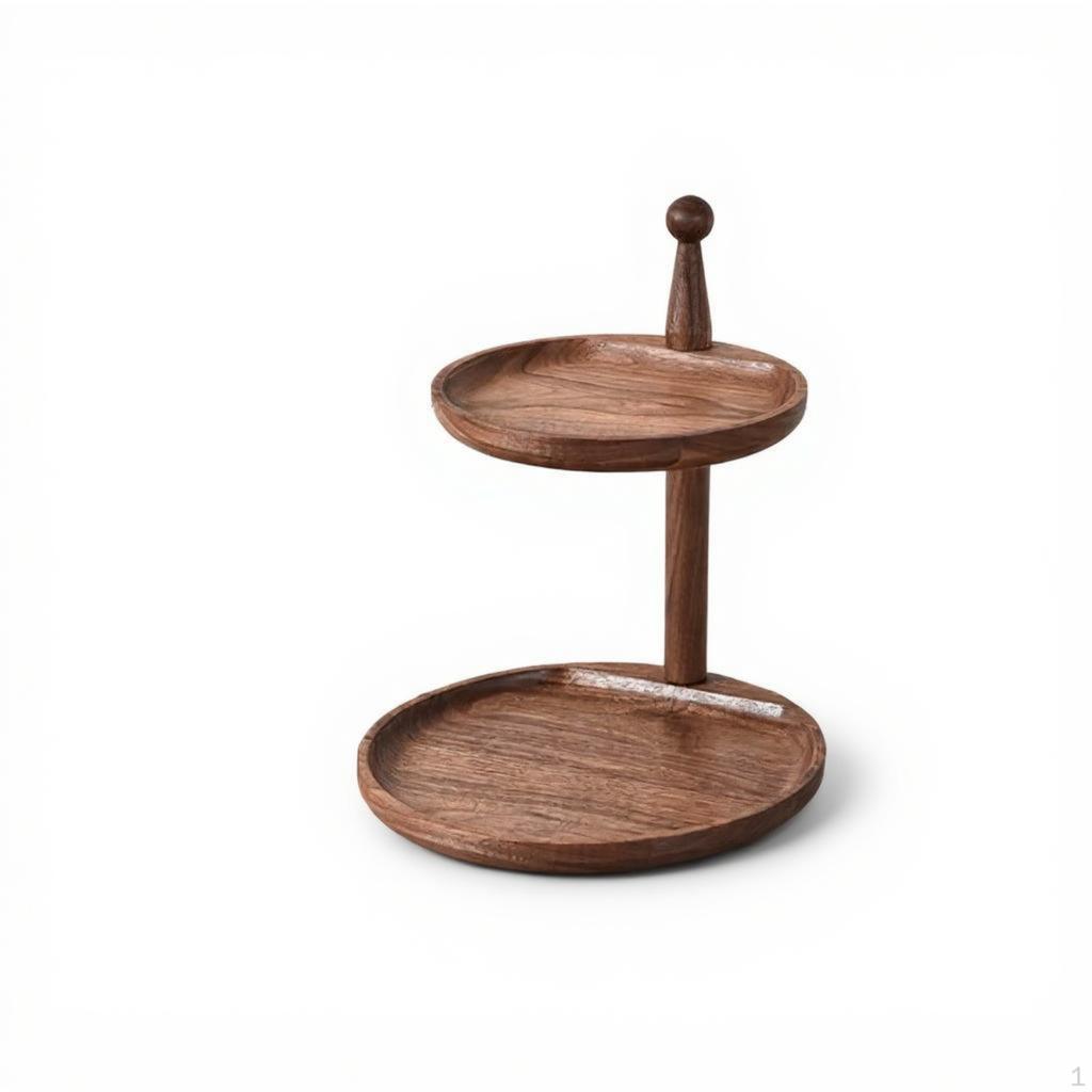 Wooden Key Tray, Entryway Organizer, DoubleTier Catchall Stand, Minimalist Decor Rect 2Layer Acacia