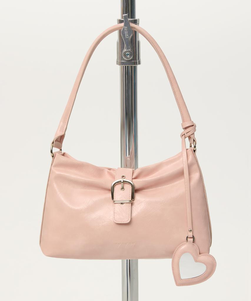 Vvv Ribbon Hobo Buckle Shoulder Bag _ Pink