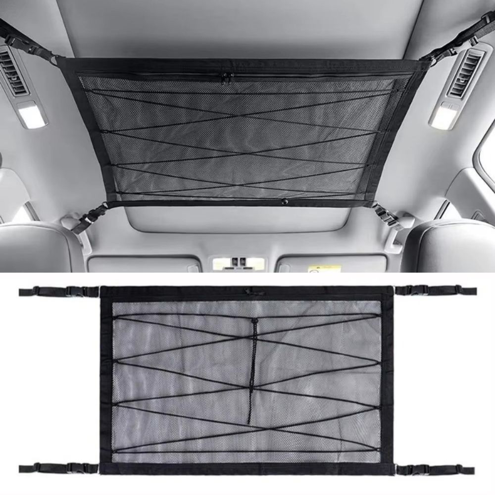 Mesh Style Car Ceiling Storage Net Polyester Auto Roof Organizer Hanging Storage Bag for Travel
