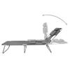 Folding Sun Lounger with Pillow Adjustable Backrest Gray
