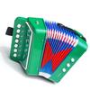 Accordion Toy Children Accordion Musical Instrument 2 Bass 7 Keys for Kids Infant Green