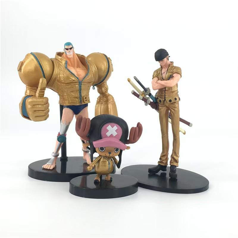 9 Styles One Piece Straw Hat Pirates Black Outfit Gold City Anime Figure Collectible