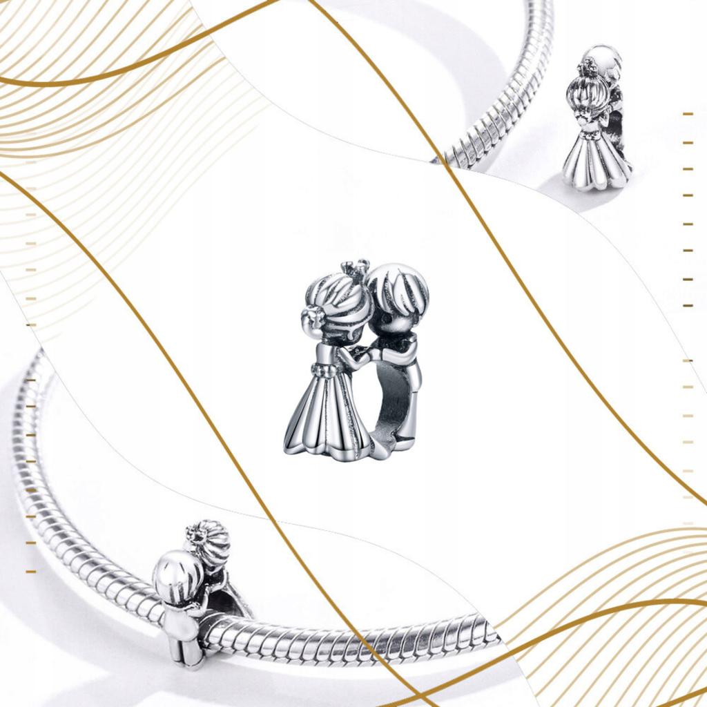 Charms Young Couple 925 Bead Pendant Wedding Wedding Beads Love