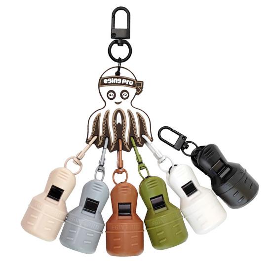 6Pcs/Set Fishing Squid Hook Cover Portable Squid Jig Hook Protector with Carabiner Fishing Jig Lure Protective Case Caps Bonnets Fishing Accessories