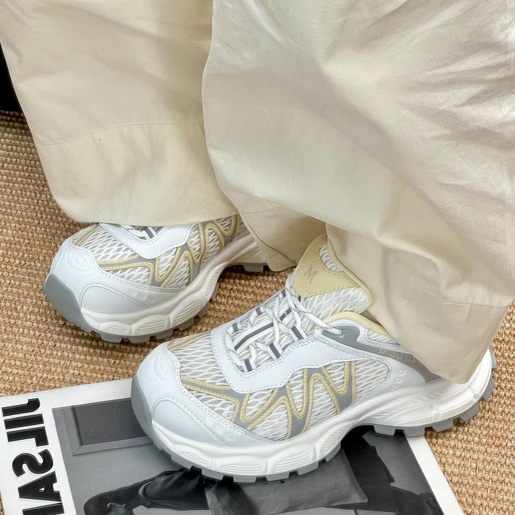 Thin Mesh Breathable Thick-soled Dad Shoes Women's New Thick-soled Lightweight Outdoor Running Casual Sports Shoes Tide