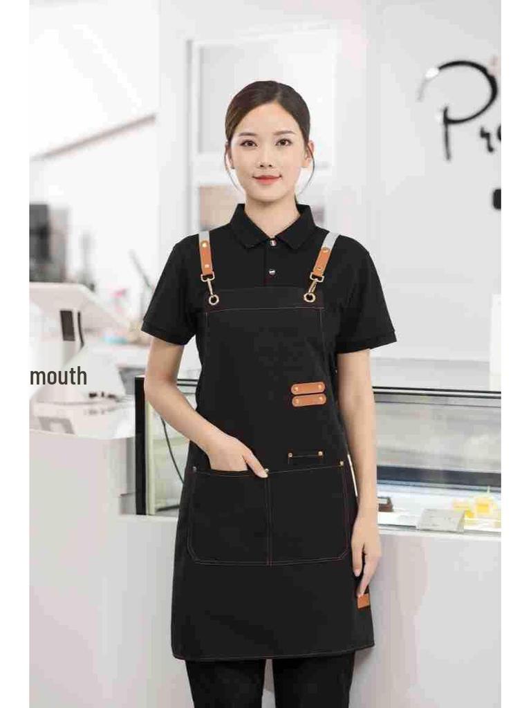 Waterproof Canvas Apron with Custom Logo Printing for Catering and Supermarket Use