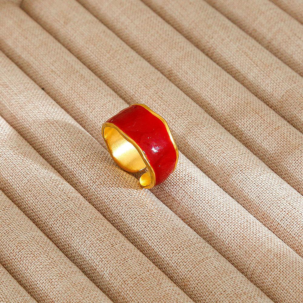 1Pcs Stainless Steel Ring Set with Zirconia, Metal Style Finger Ring, Index Finger Ring