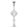 Curved Navel Rings Crystals Sexy Body Belly Button Ring Chains Flower Heart Belly Piercing Umbigo Stainless Steel Jewelry