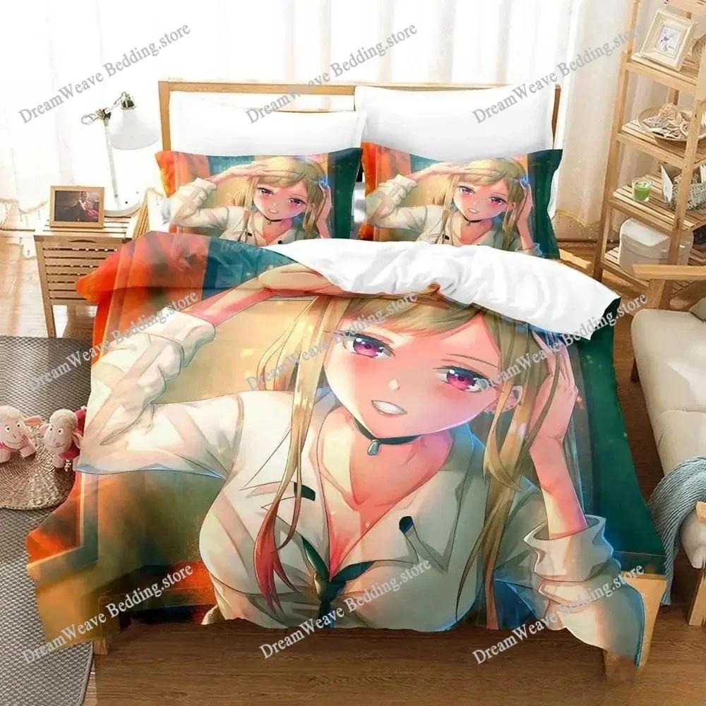New Marin Kitagawa Bedding Set Single Twin Full Queen King Size Bed Set Adult Kid Bedroom Duvet Cover Sets 3D Print Anime Bed741