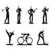 Minimalist Black Resin Figurines, Modern Abstract Musician & Golfer Statues, Luxury Home Decor for Living Room TV Stand Entryway Wine Cabinet, Unique