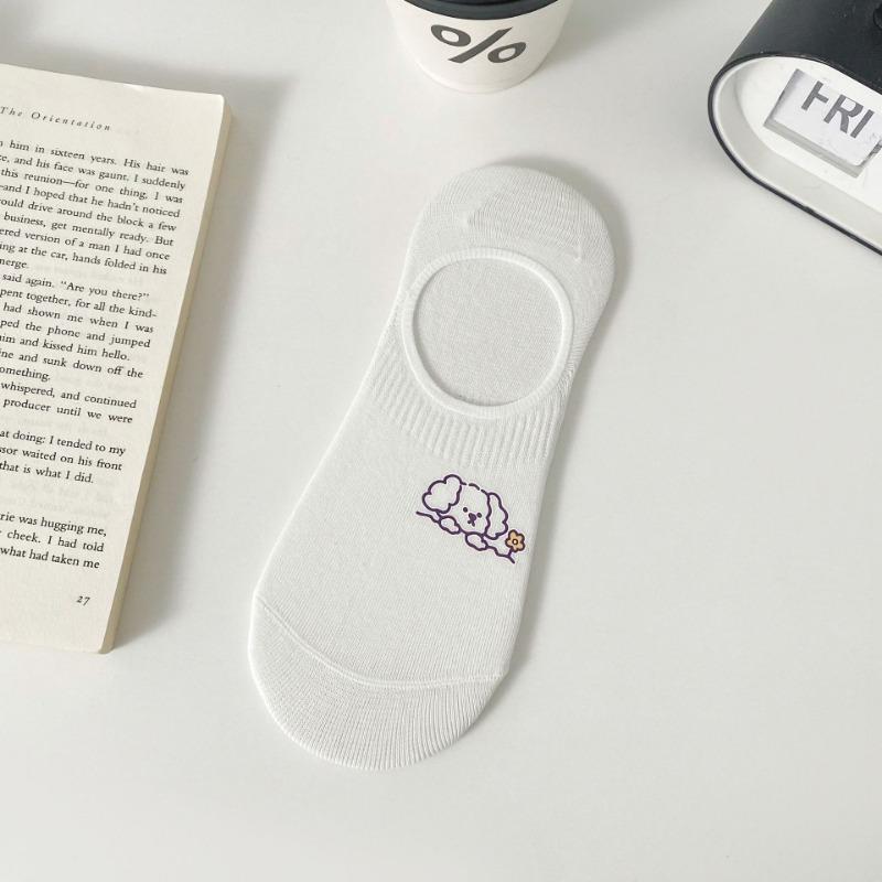 Women's Summer Cartoon Hot Printed Silicone Non Slip Breathable Sweat Absorbing Invisible Boat Socks