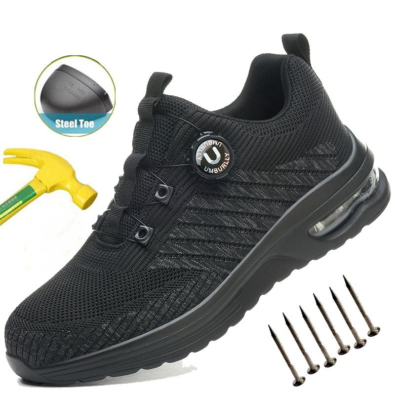 Industrielle Sicherheitsarbeitsschuhe für Herren mit Stahlkappe Unzerstörliche Schuhe Stoßdämpfung für Bau- und Schwerlastarbeiten