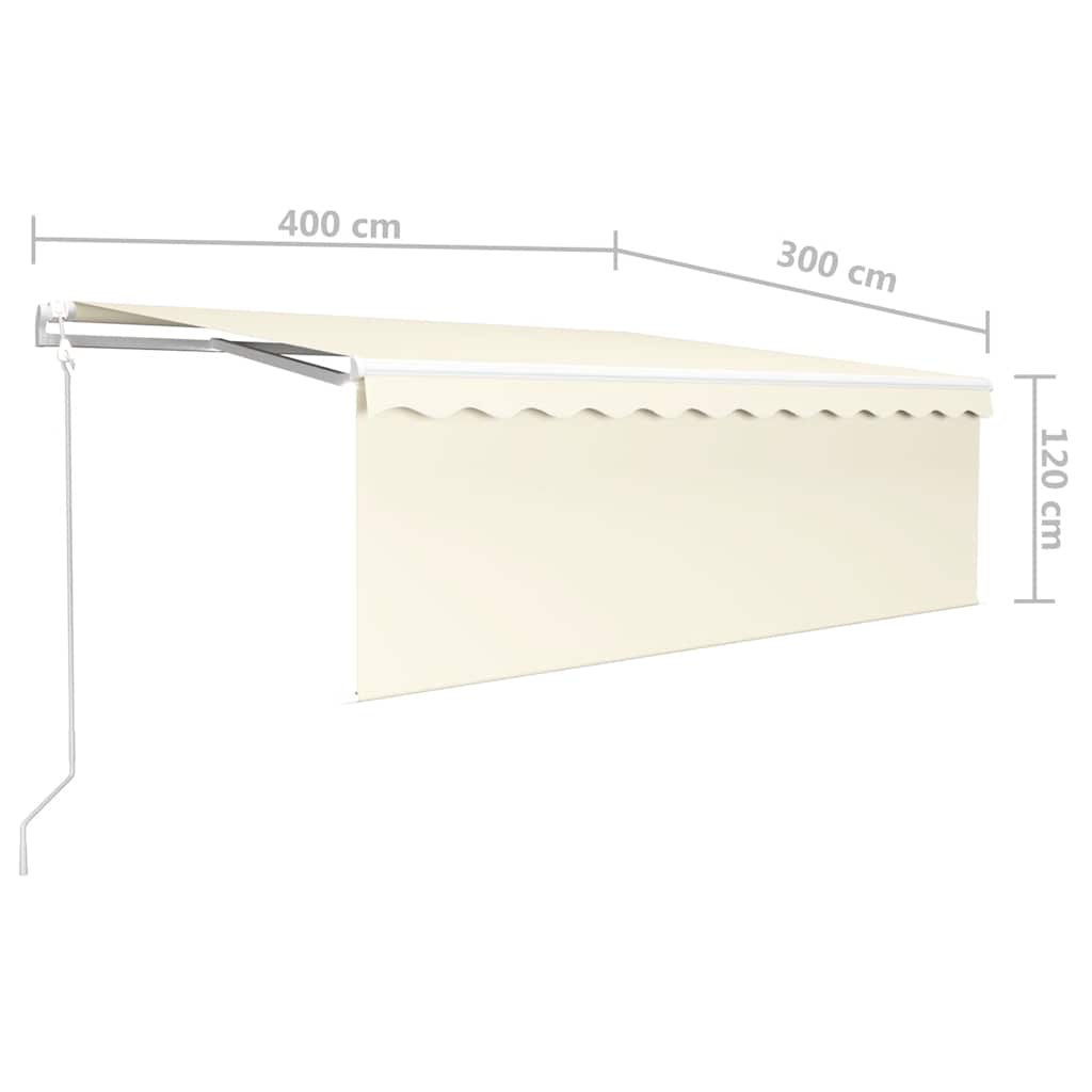 Automatic Retractable Awning with Valance 4x3 m Cream