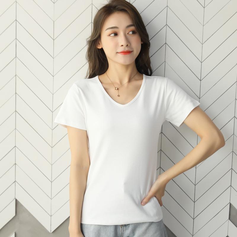 Kadın Slim Modal Siyah Tişört - Yuvarlak Yaka, Kısa Kollu, Büyük Beden, İlkbahar/Yaz için Kore Stili