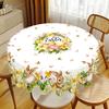 Easter Round Tablecloth Easter Bunny Egg Table Cover Spring Farmhouse Home Kitchen Dinning Table Decor Holiday Party Supplies
