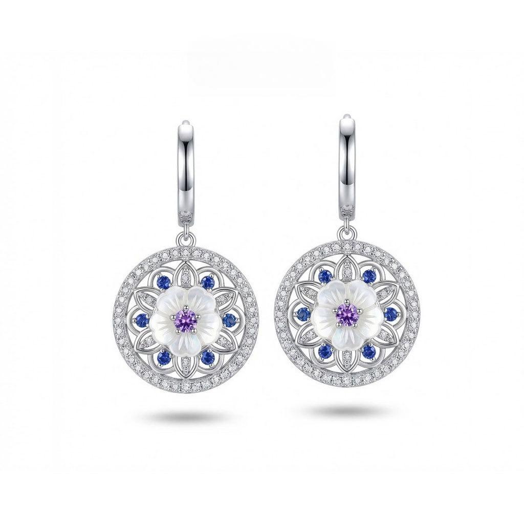 New Chinese Lotus Earrings Femininity 925 Sterling Silver Lotus Premium National Style Earrings
