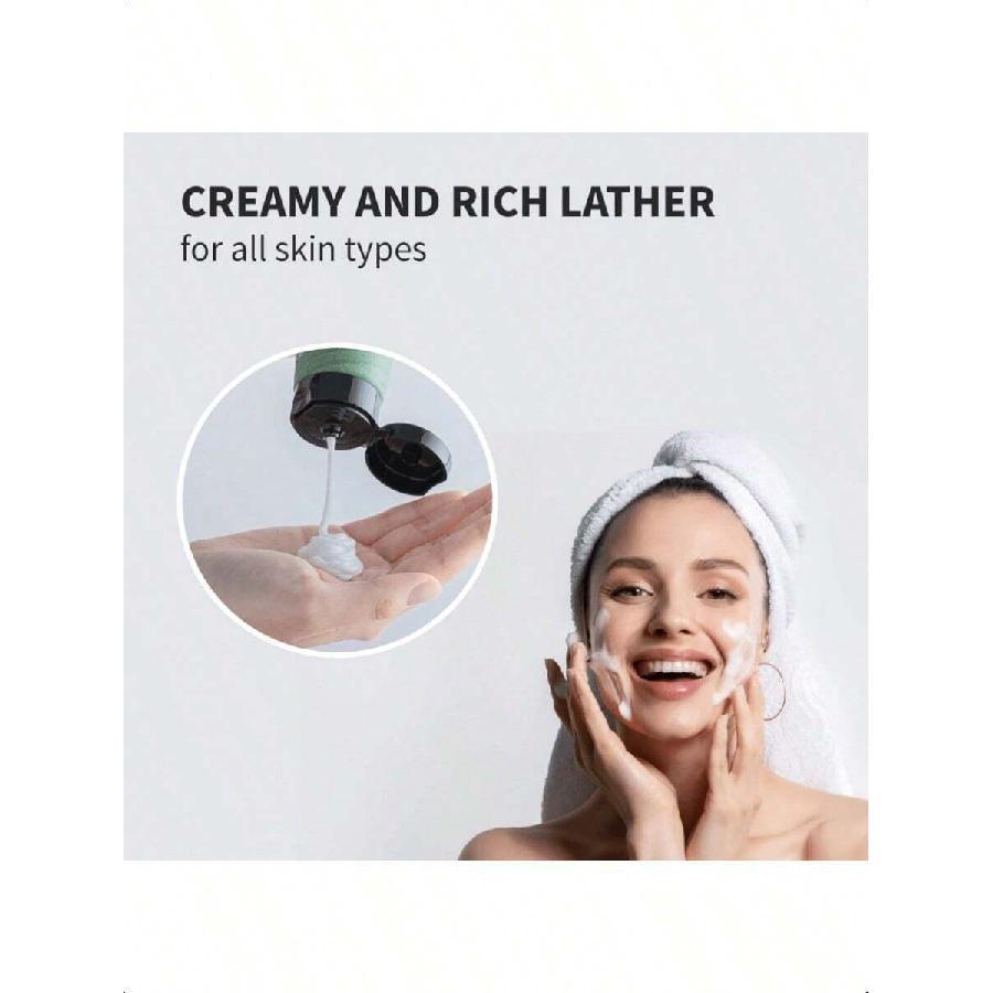 Benton Deep Green Tea Natural Face Wash (120g) - Hydrating And Gentle Facial Cleanser For Various Skin Types, Korean Foaming Facial Cleanser