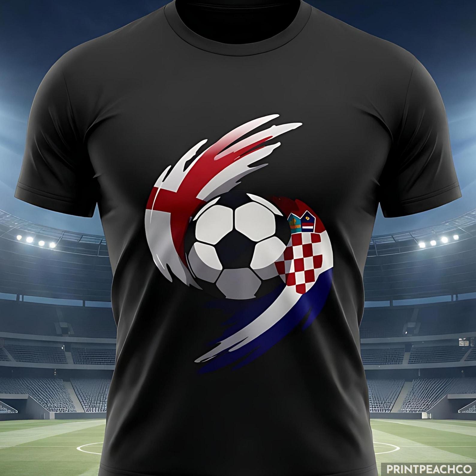 England vs Croatia Football Shirt, World Cup 2026 Match Day Tee, England Croatia Soccer Fan Shirt, Unisex Footy Graphic Top L