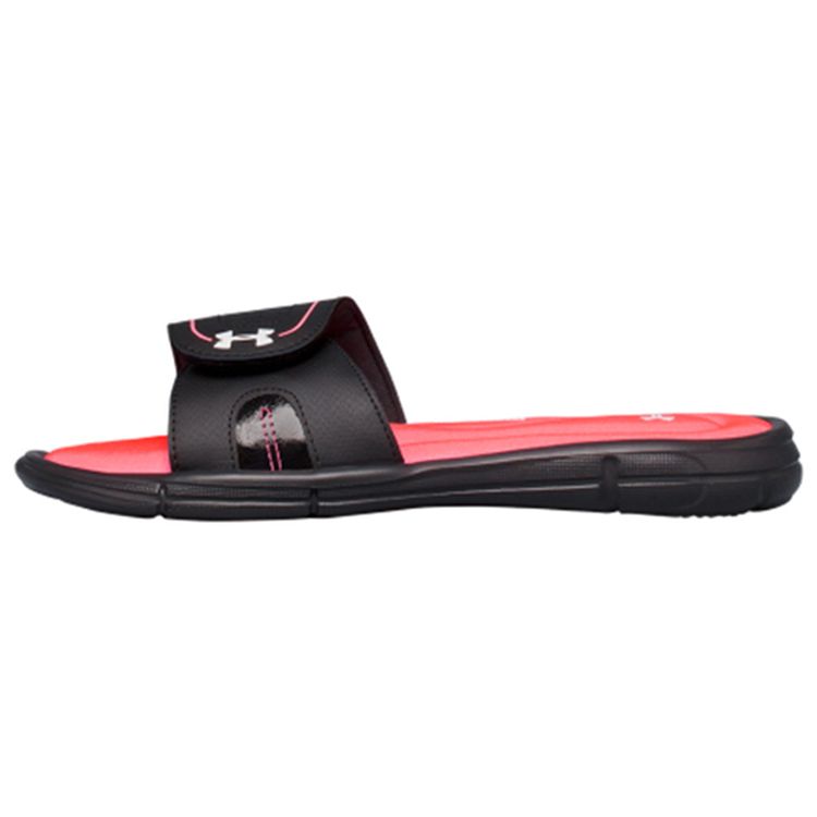 Under Armour Comfortable Rubber Sole Slide Sandals Women Footwear Black Red 1287319-004