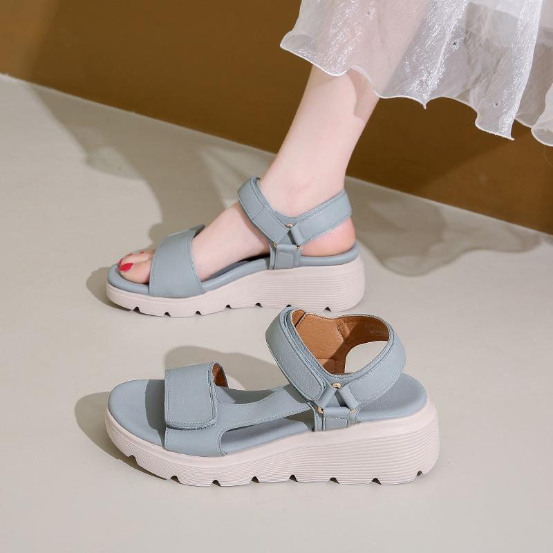 Platform Sandals Women's Summer New Fashion Flat Velcro Casual Sports Beach Shoes