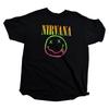 Nirvana Rainbow Smiley T-Shirt XL Black Kurt Cobain Grunge Rock Band Tee