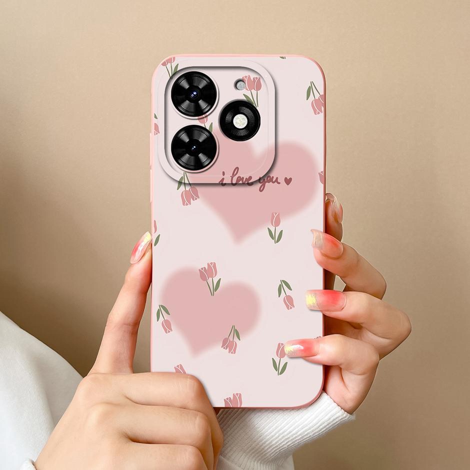 For Tecno Spark Go 2024 Casing Fashion Coconut Tree Liquid Silicone Soft TPU Shockproof Phone Cover For TecnoSpark Go 2024 Funda