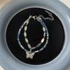 Stylish Double Layer Butterfly Bracelet For Women With Blue Crystal Beads