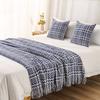 French Bed Cover Weaving Grid Bed Flag Hotel and Homestay Bed End Towel Living Room Sofa Background Decorative Blanket Multi Functional Bedding