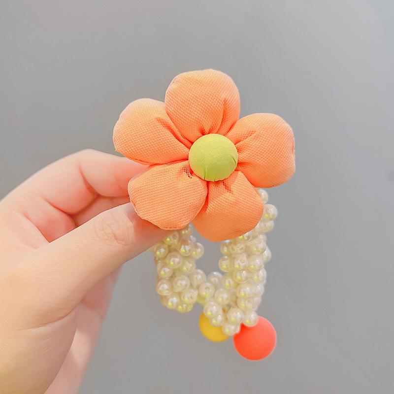 Princess Crown Pearl Hair Ties for Girls - Korean Style Bun and Ponytail Accessories