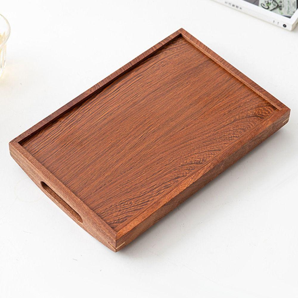 Heavy Duty Wooden Trays Ebony Food Plate New Storage Tray Fruit Snack