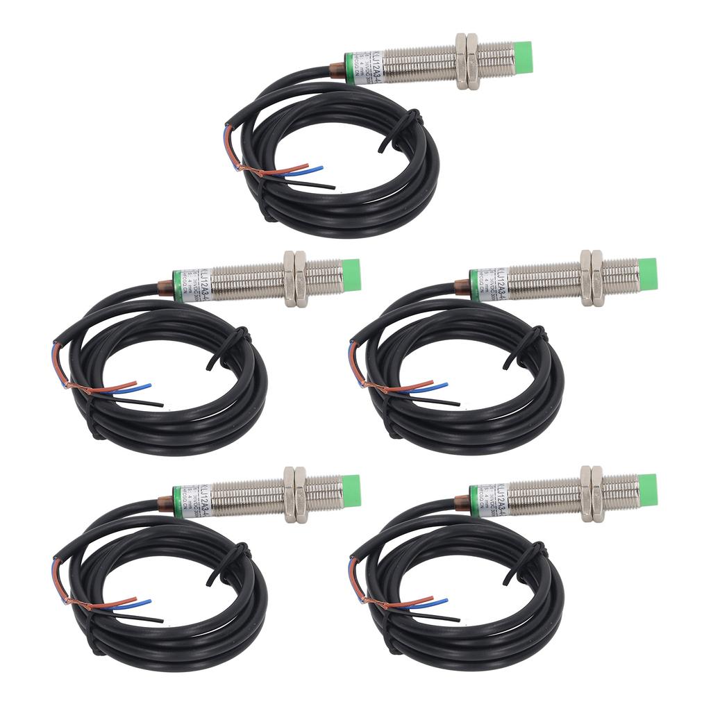 5 Pcs Inductive Proximity Sensor M12 Approach Sensor NPN NC IP65 Waterproof Proximity Switch
