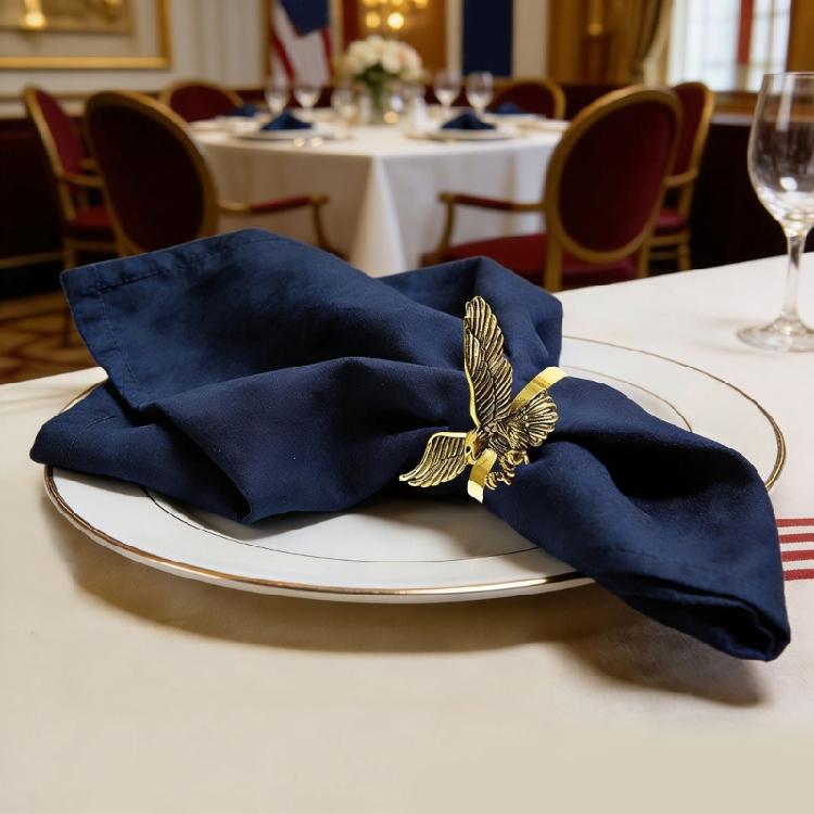 Artistic Hawks Design Metal Napkin Rings Traditional Fashion Napkin Clip Ideal For Wedding Banquets And Family Dinner