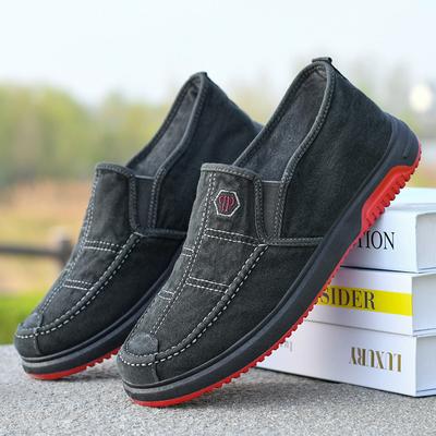 Sapatos de Pano de Pequim Antigos Sapatos Casuais Masculinos de Primavera e Outono Sapatos de Trabalho de Enfiar Sapatos de Lona Leves Masculinos