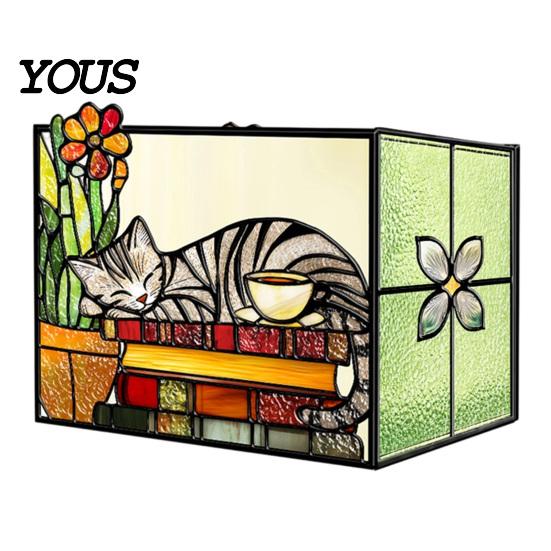 Multi Purpose Desktop Organizer Stained Glass Style Pen Holder, Unique Acrylic Organizer, 3D Exquisite Art Ornament Embossed Relief Pattern