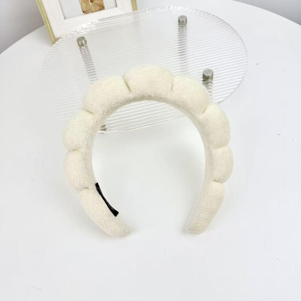 Women's Cute Blue Cloud Headband - Wide, High Skull Top for Face Washing