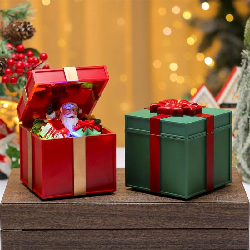 Holiday Music Boxes With Builts In Christmas Songs LED Illuminateds Decoration Durable PC Materials USB Operated For Family Gatherings