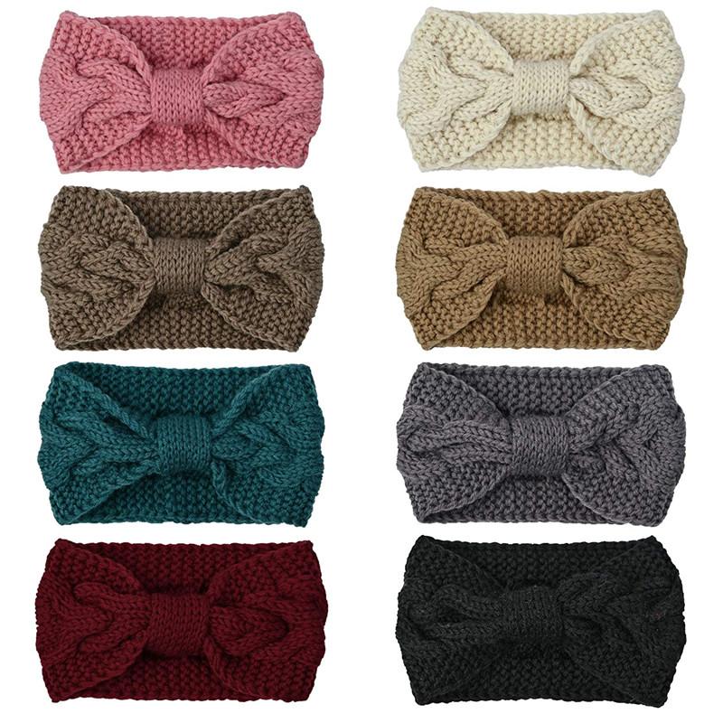 Dámska pletená čelenka do vlasov Uzol Háčkovanie Zimné náušník Twist Vlnené čelenky Pokrývka hlavy Turban Obväz na hlavu Bandáž do vlasov Doplnky do vlasov